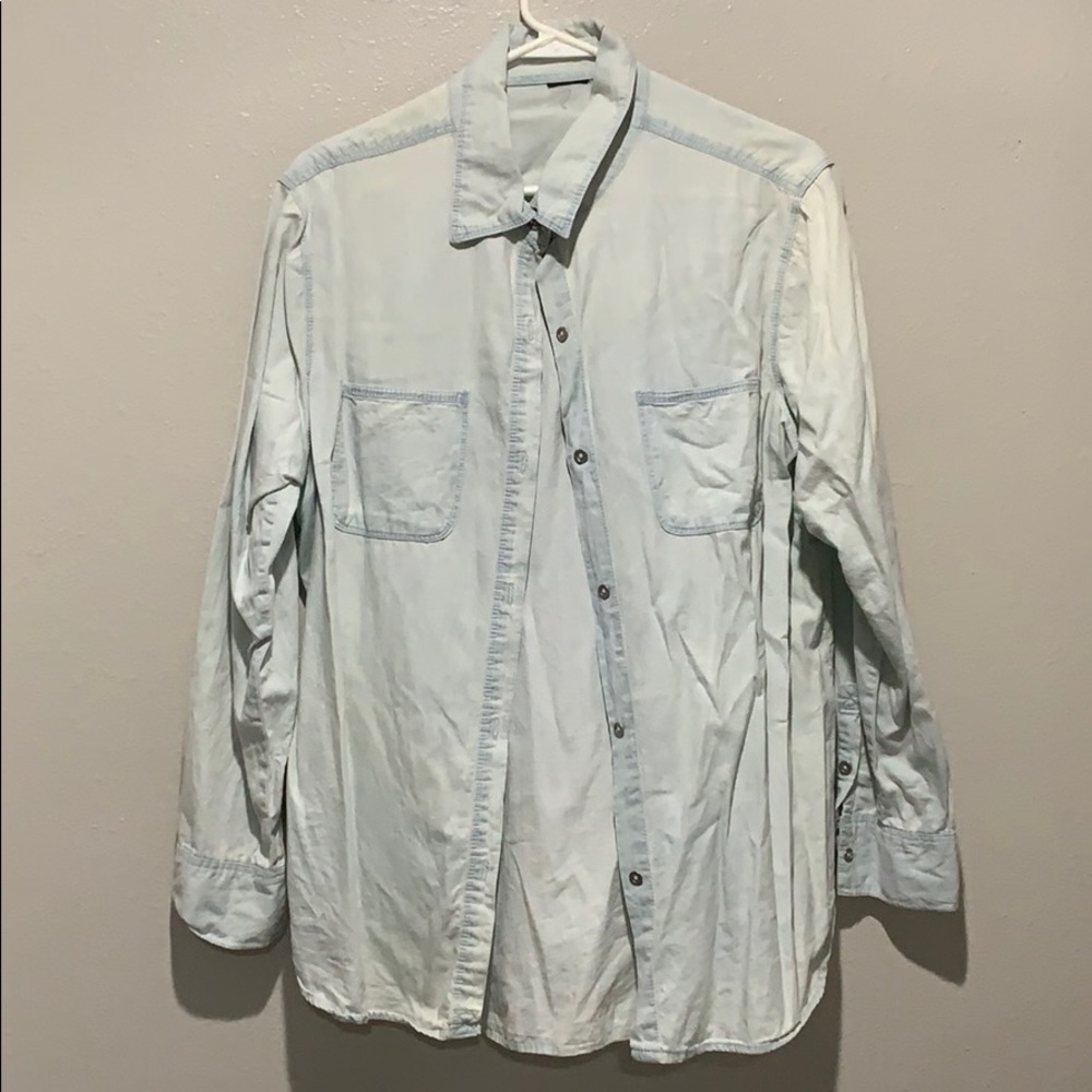 Jean long sleeve button down shirt